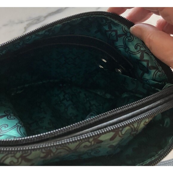 Stone Mountain Black Leather Hobo Crossbody Shoulder Bag Purse Buttery Soft - Picture 13 of 16